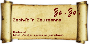 Zsohár Zsuzsanna névjegykártya