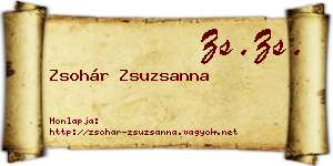 Zsohár Zsuzsanna névjegykártya
